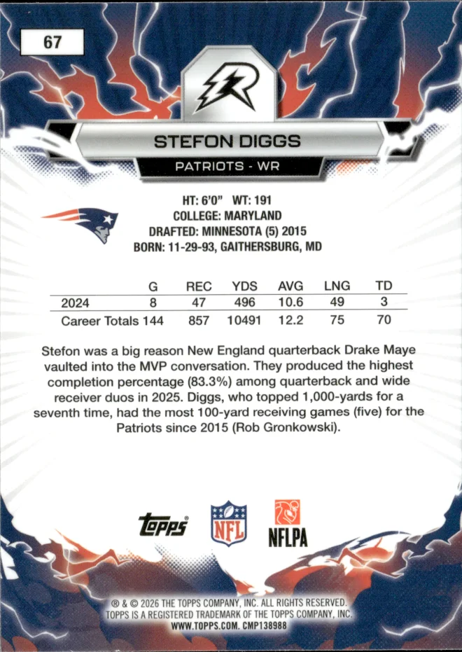 Stefon Diggs card back
