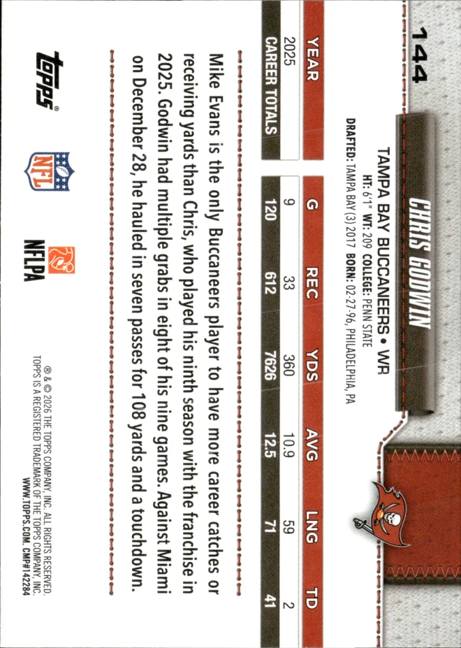 Chris Godwin card back