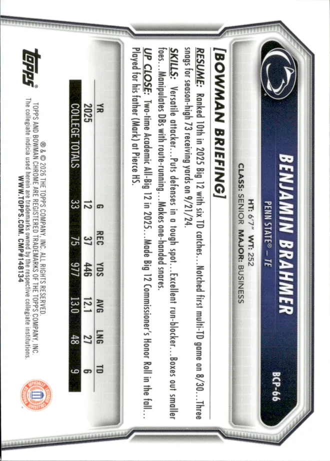Benjamin Brahmer card back