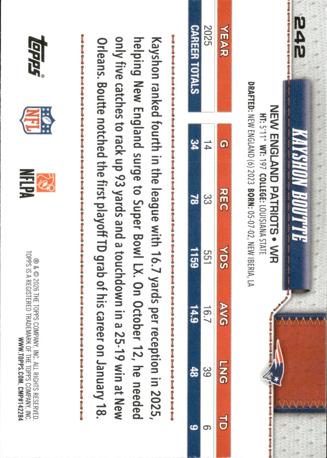 Kayshon Boutte card back