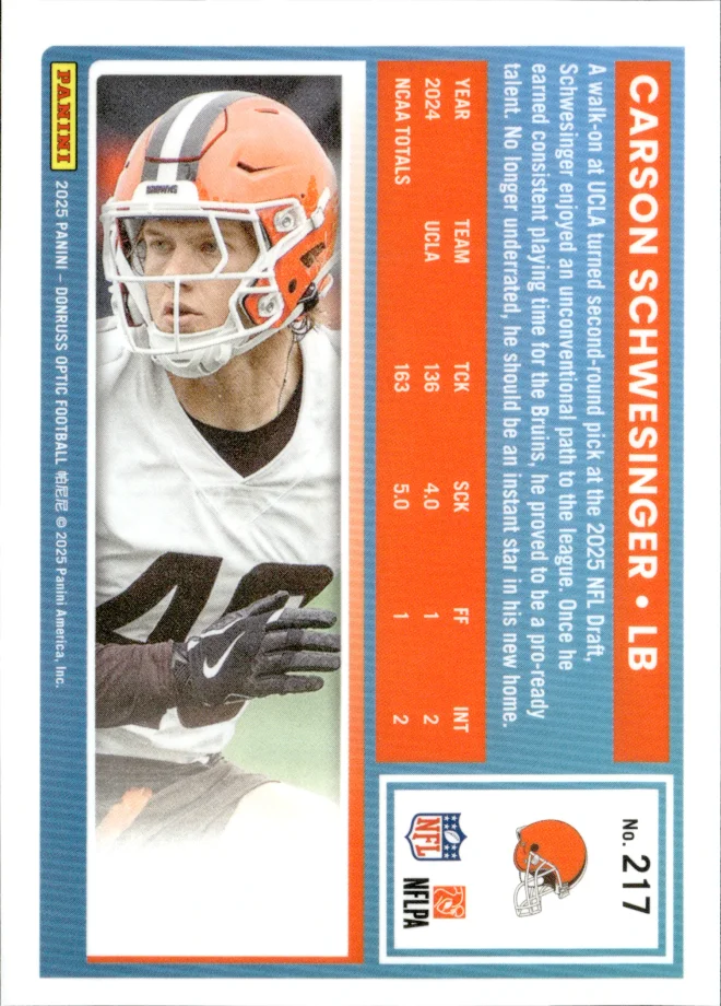 Carson Schwesinger card back