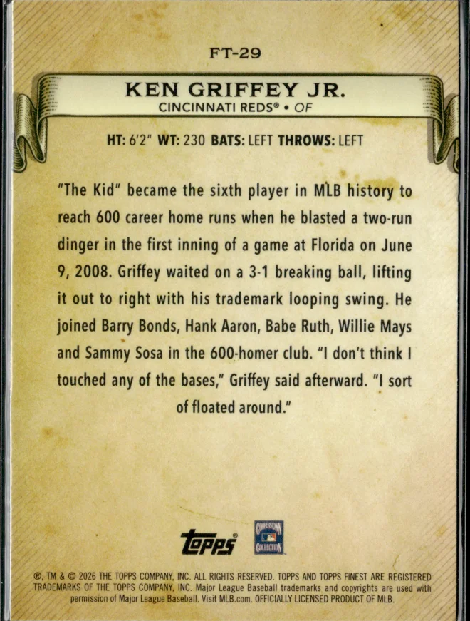 Ken Griffey Jr. card back