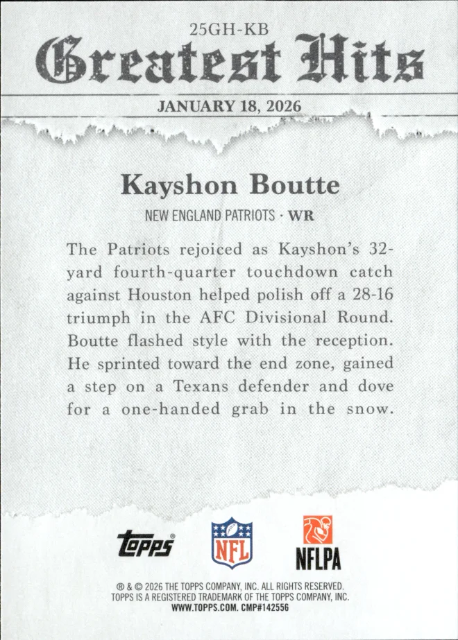 Kayshon Boutte card back