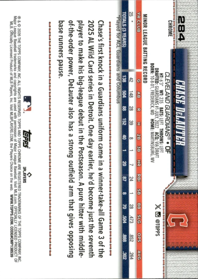 Chase DeLauter card back
