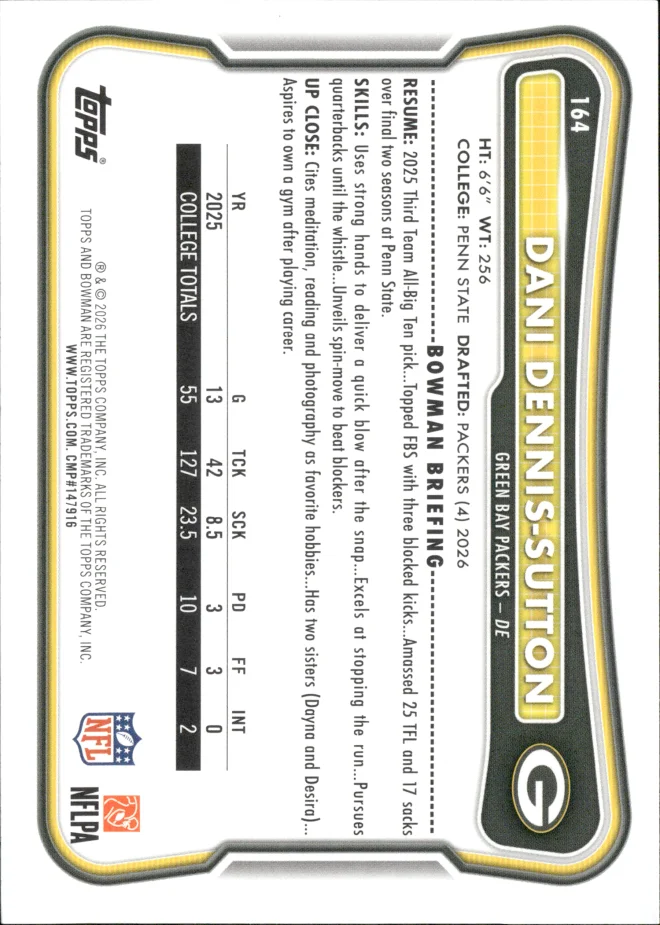 Dani Dennis-Sutton card back
