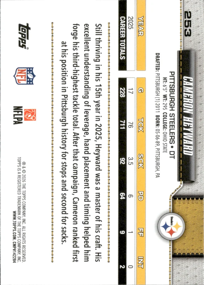 Cameron Heyward card back