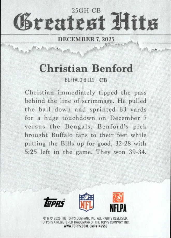Christian Benford card back