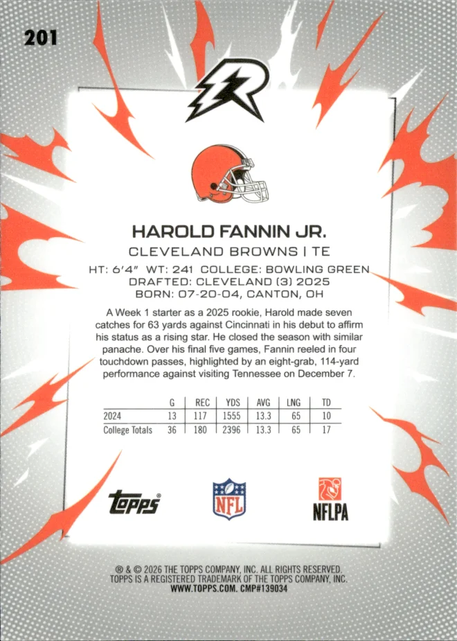 Harold Fannin Jr. card back