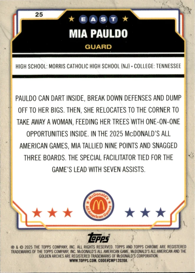 Mia Pauldo card back