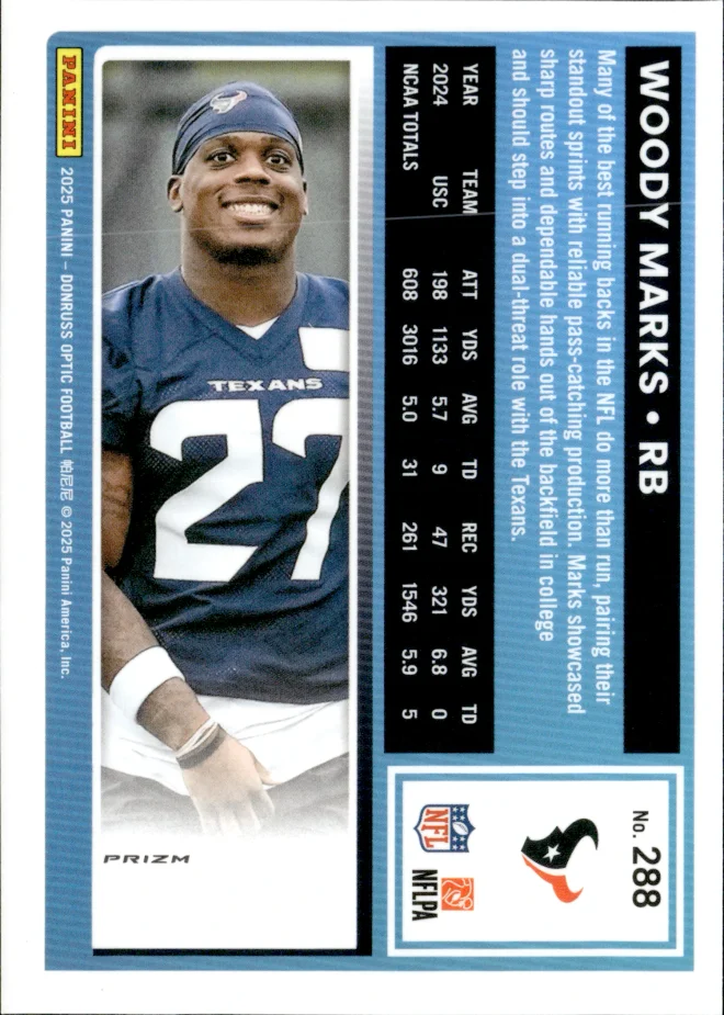 Woody Marks card back