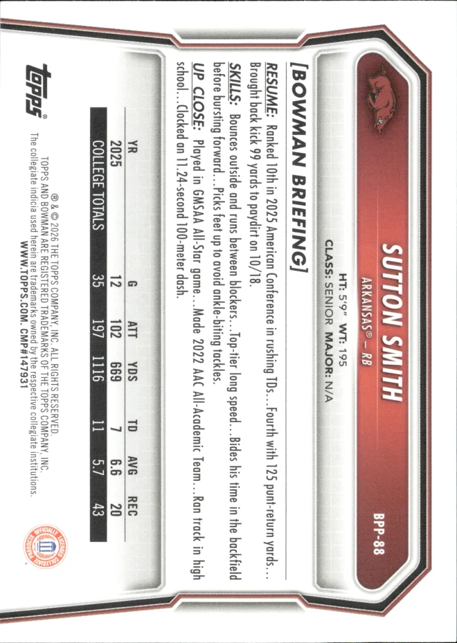 Sutton Smith card back