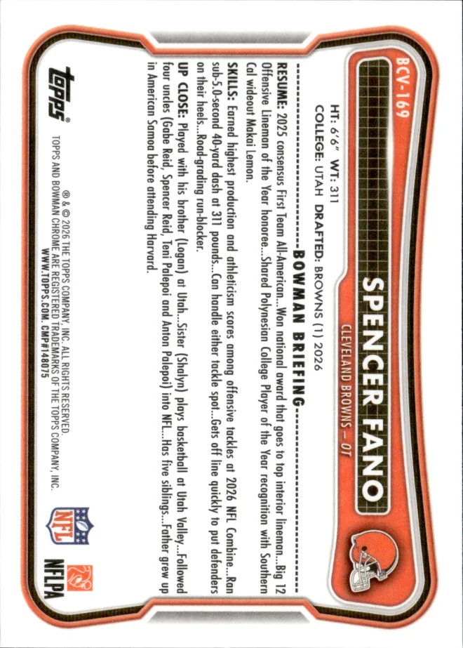 Spencer Fano card back