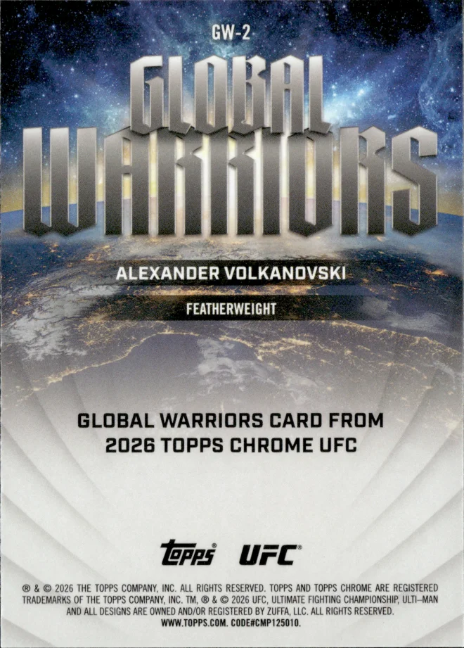 Alexander Volkanovski card back