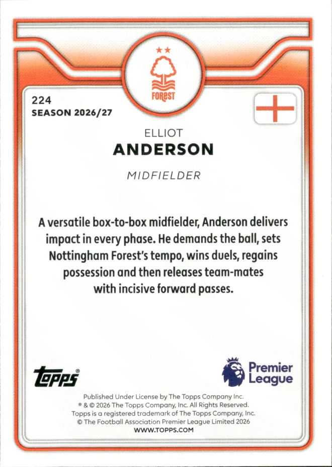 Elliot Anderson card back