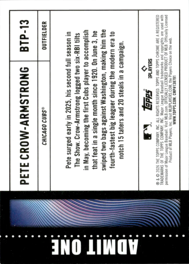 Pete Crow-Armstrong card back