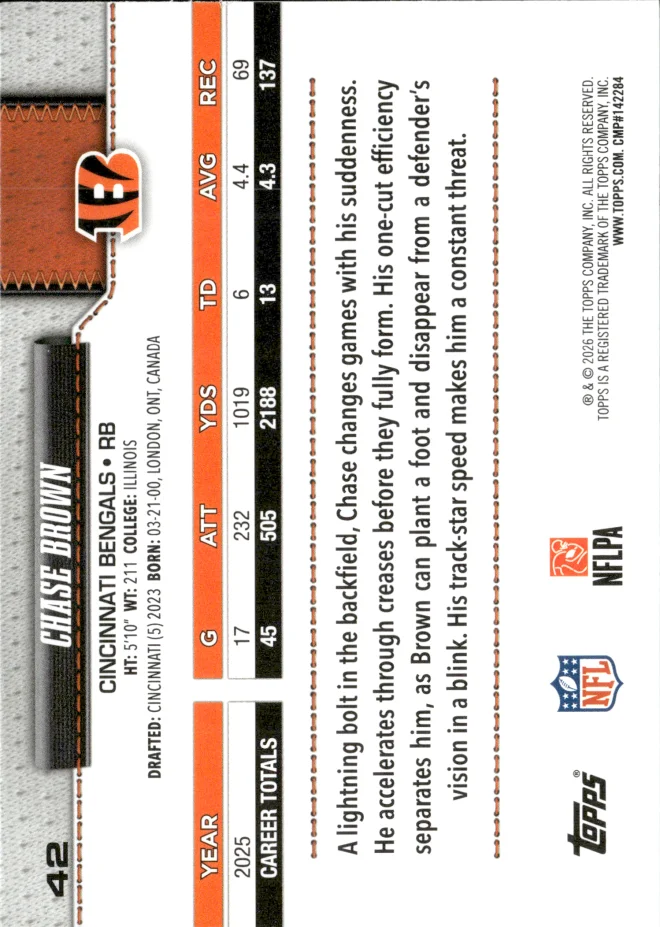Chase Brown card back