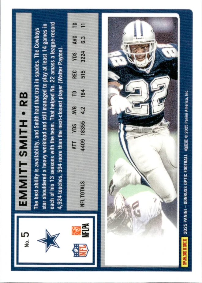 Emmitt Smith card back