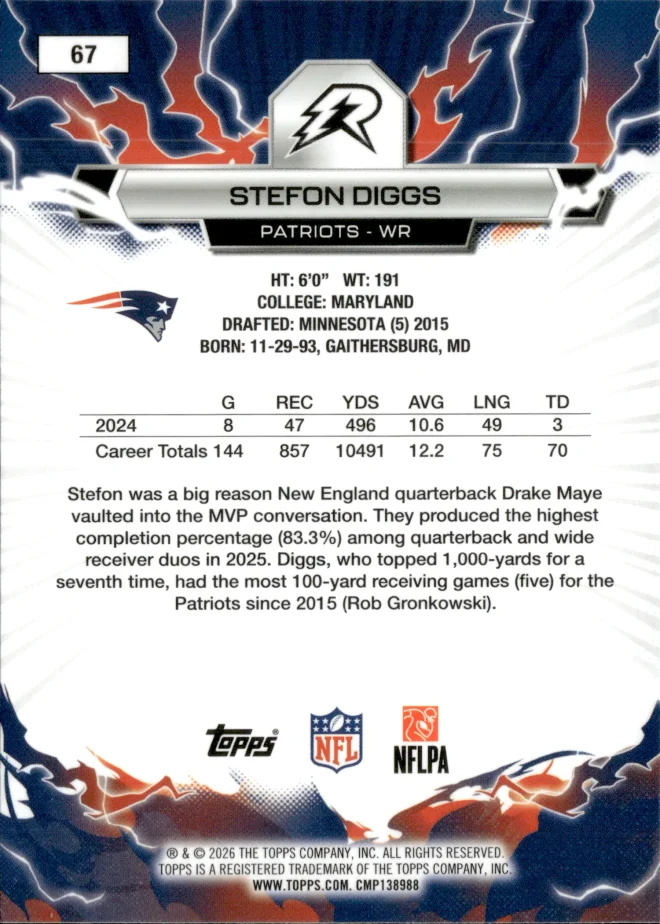 Stefon Diggs card back