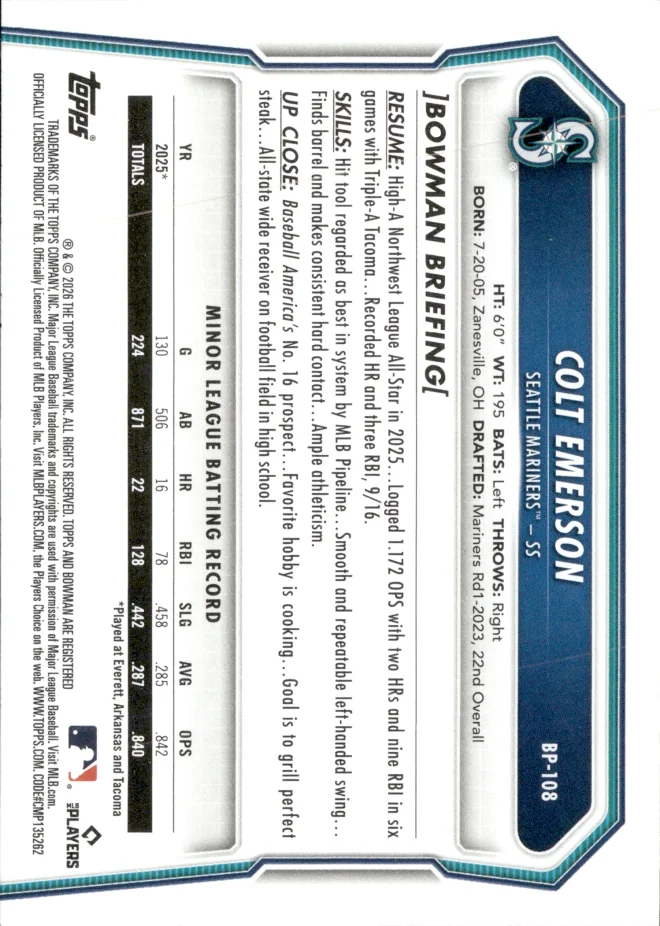Colt Emerson card back