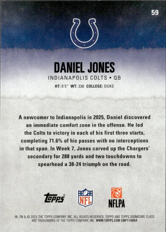 Daniel Jones card back