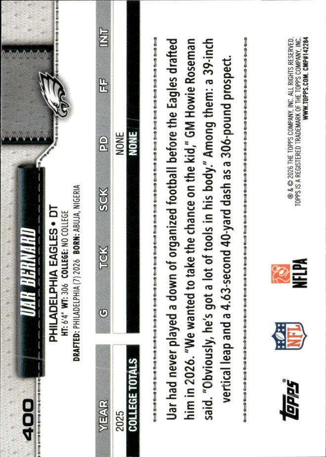 Uar Bernard card back