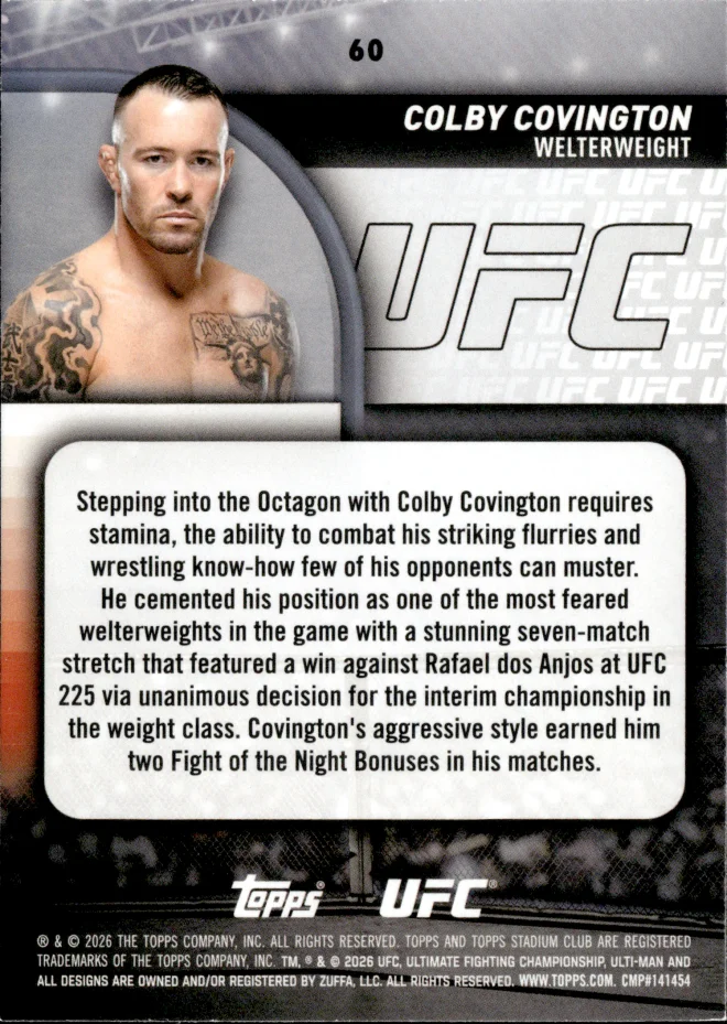 Colby Covington card back