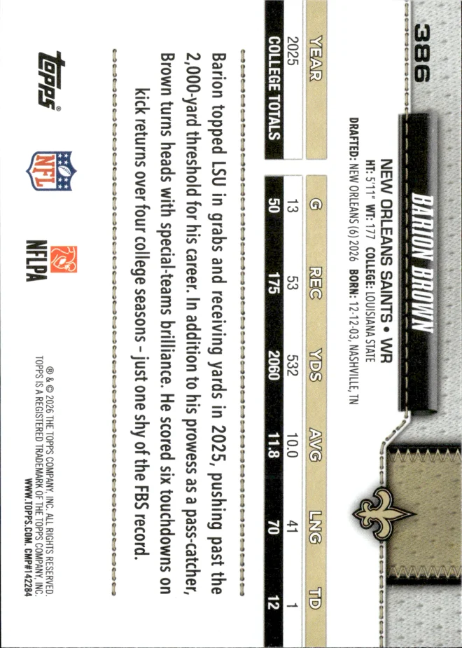 Barion Brown card back
