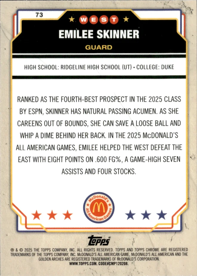 Emilee Skinner card back
