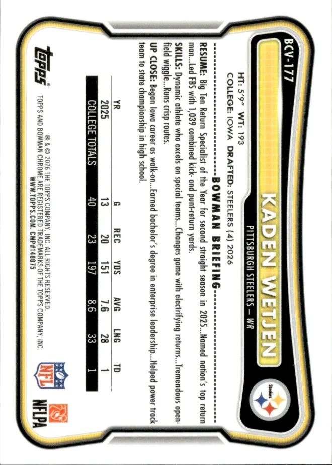 Kaden Wetjen card back