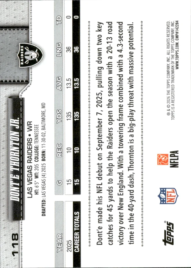 Dont'e Thornton Jr. card back