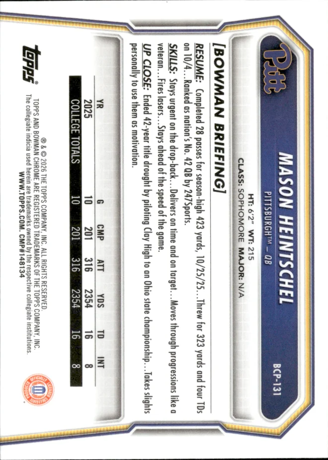 Mason Heintschel card back