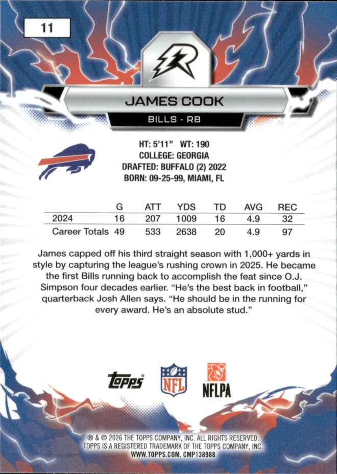 James Cook card back