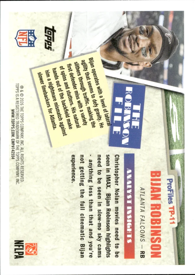 Bijan Robinson card back