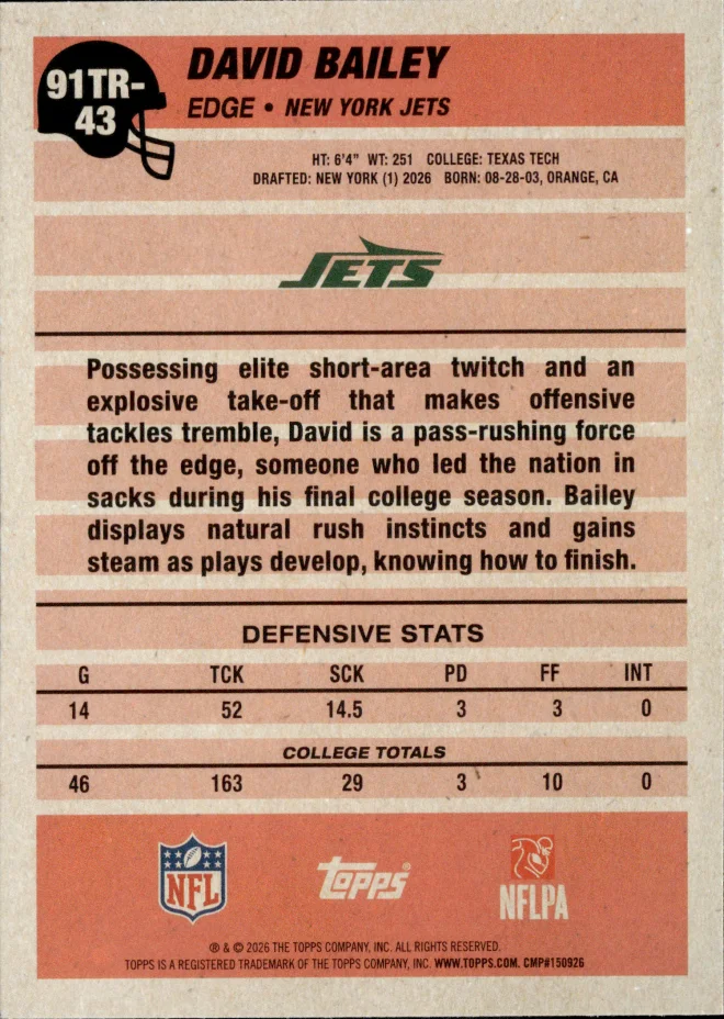 David Bailey card back