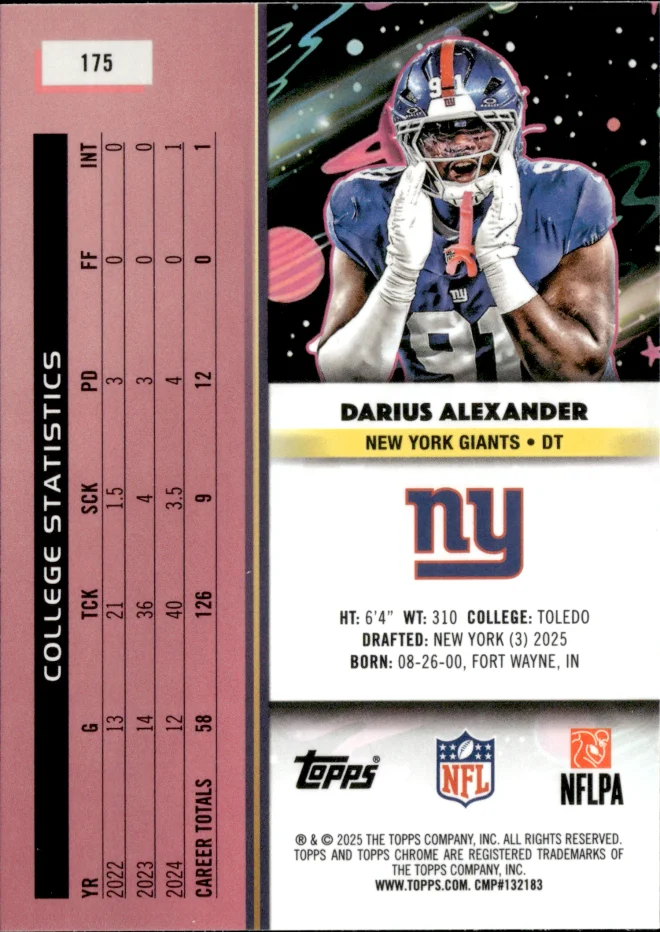 Darius Alexander card back