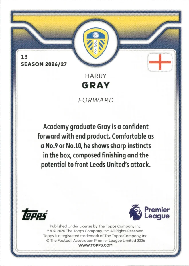 Harry Gray card back