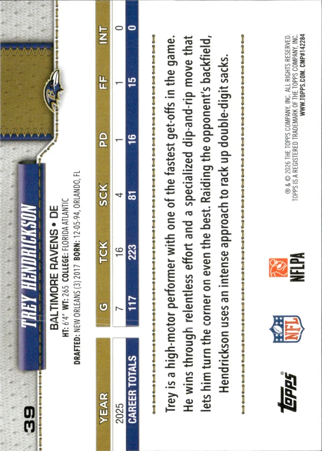 Trey Hendrickson card back