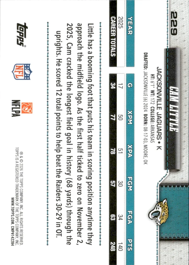 Cam Little card back