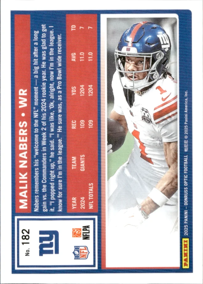 Malik Nabers card back