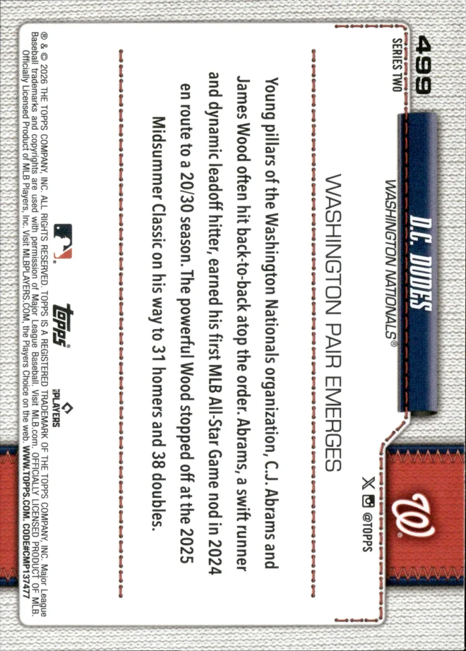 C.J. Abrams & James Wood card back