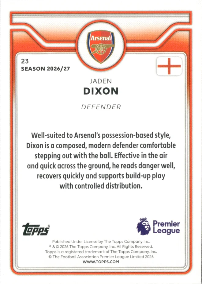 Jaden Dixon card back