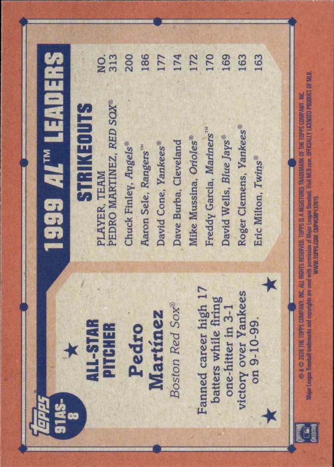 Pedro Martínez card back