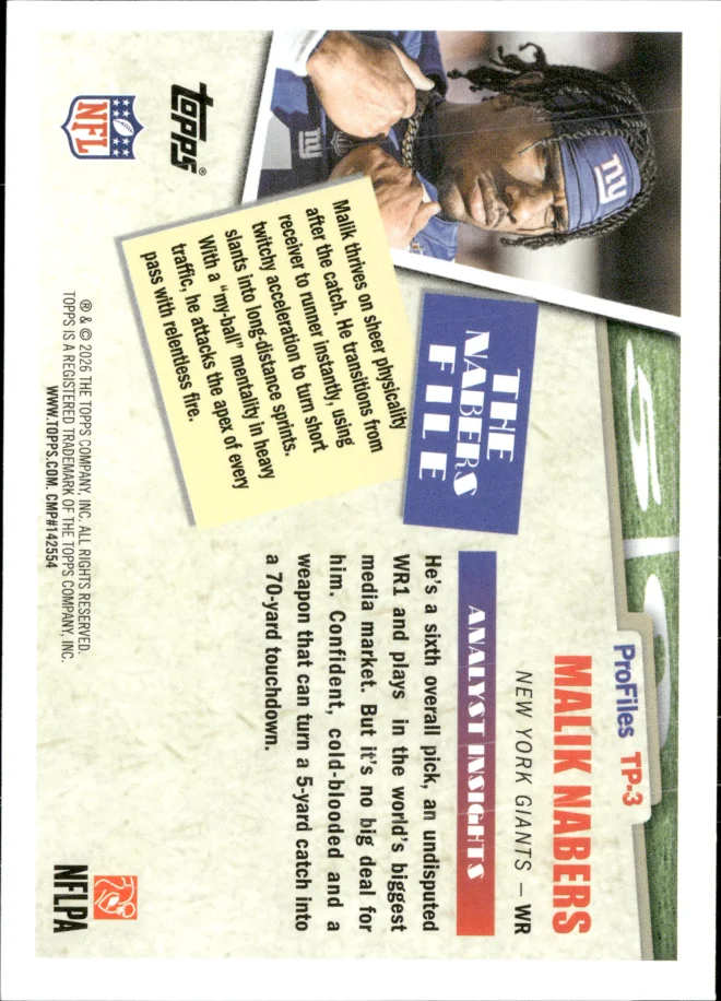 Malik Nabers card back