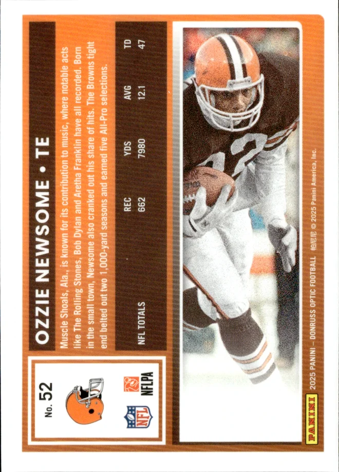 Ozzie Newsome card back