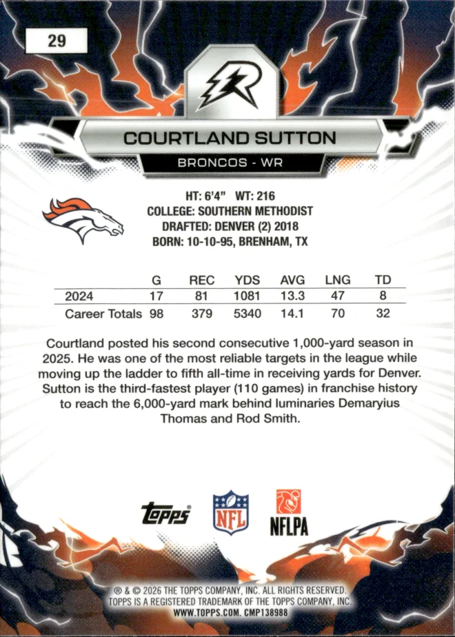 Courtland Sutton card back