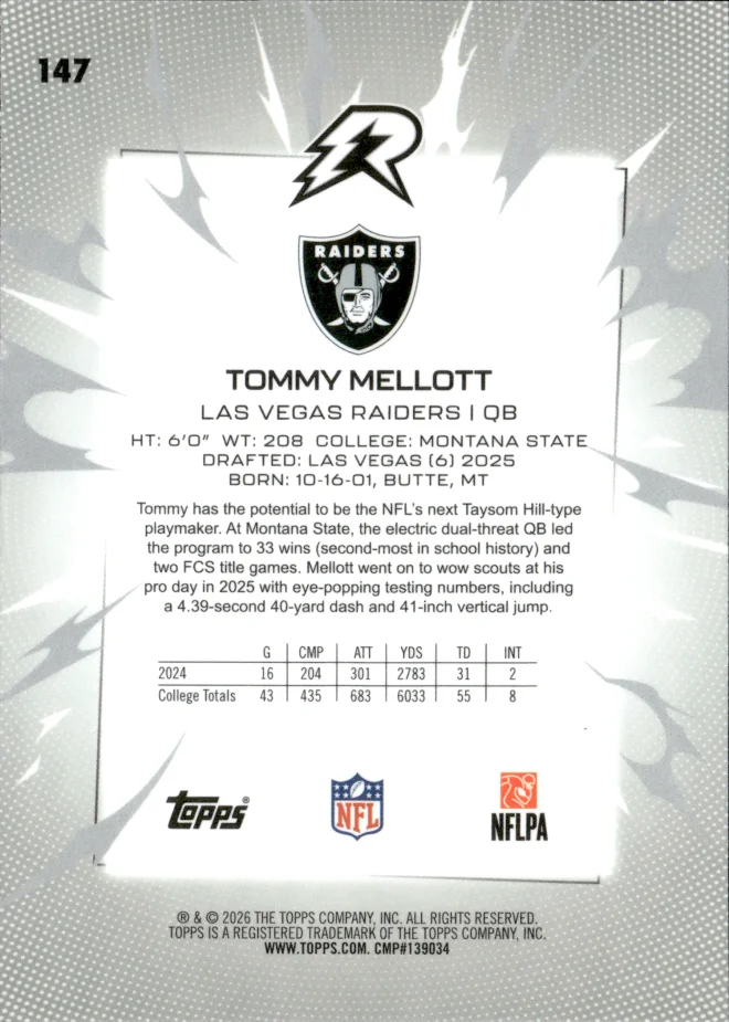 Tommy Mellott card back