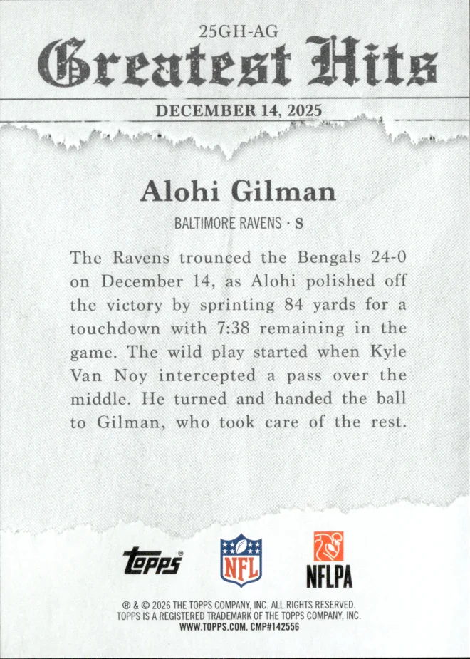 Alohi Gilman card back