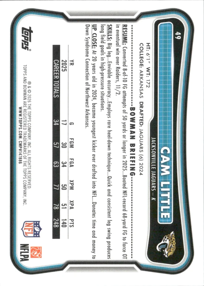 Cam Little card back