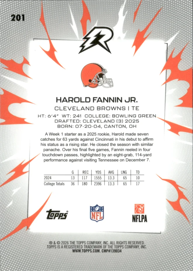 Harold Fannin Jr. card back