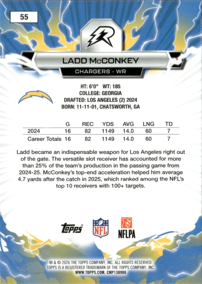 Ladd McConkey card back